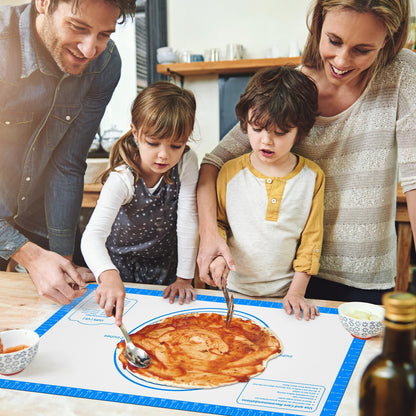 Non Stick Pastrty Mat for Dough Rolling Silicone Baking Mat with Measurement, Nonslip Fondant Kitchen Counter Mat Sheet for Making Cookies Macarons Bread Pizza Oven Liner Extra Large