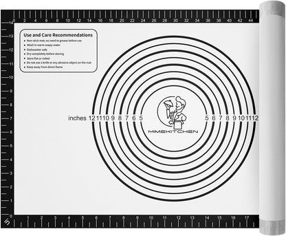 Non Stick Pastrty Mat for Dough Rolling Silicone Baking Mat with Measurement, Nonslip Fondant Kitchen Counter Mat Sheet for Making Cookies Macarons Bread Pizza Oven Liner Extra Large
